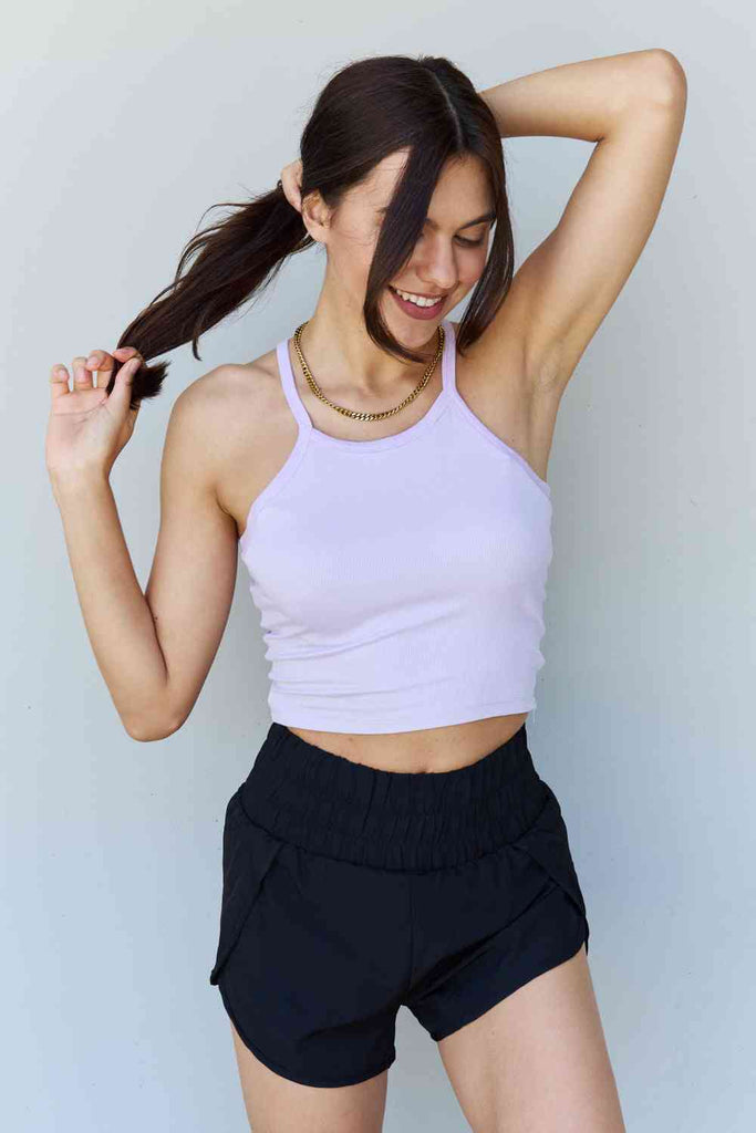 Ninexis Everyday Staple Soft Modal Short Strap Ribbed Tank Top in Lavender-Timber Brooke Boutique, Online Women's Fashion Boutique in Amarillo, Texas
