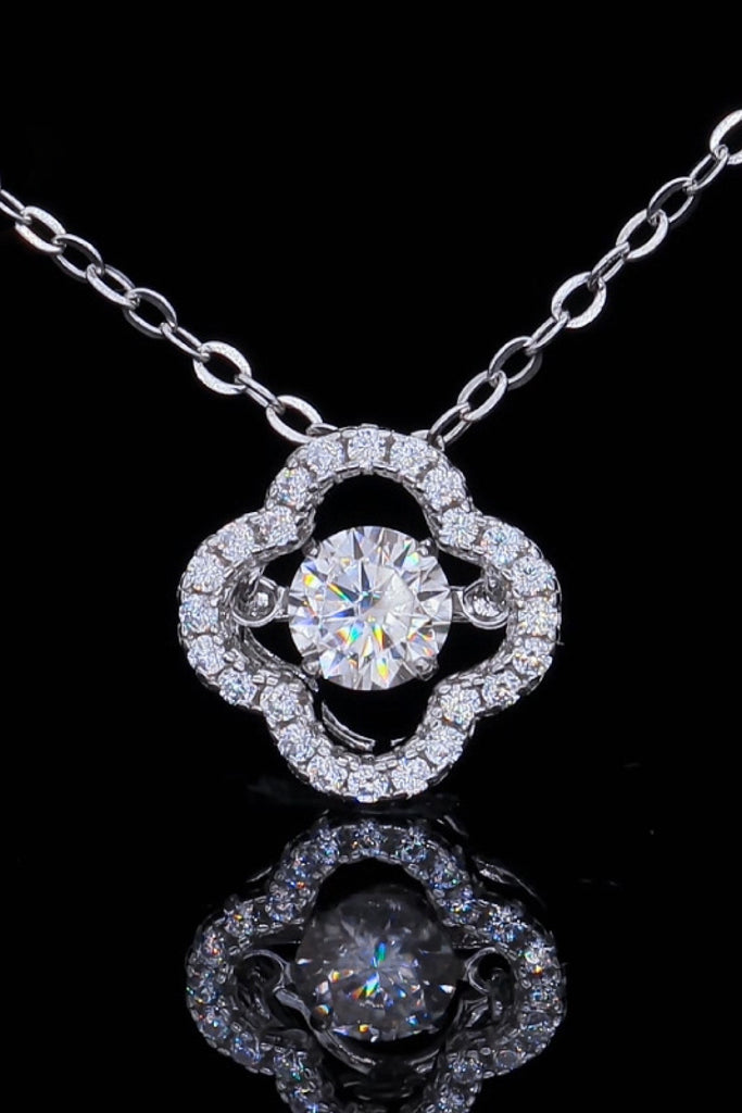 925 Sterling Silver Moissanite Flower Pendant Necklace-Timber Brooke Boutique, Online Women's Fashion Boutique in Amarillo, Texas