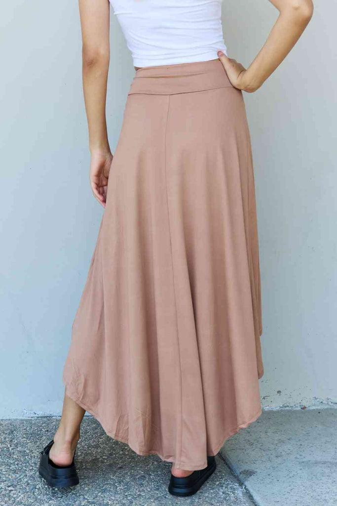 Ninexis First Choice High Waisted Flare Maxi Skirt in Camel-Timber Brooke Boutique, Online Women's Fashion Boutique in Amarillo, Texas