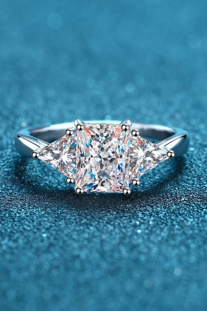 3 Carat Moissanite 925 Sterling Silver Rhodium-Plated Ring-Timber Brooke Boutique, Online Women's Fashion Boutique in Amarillo, Texas