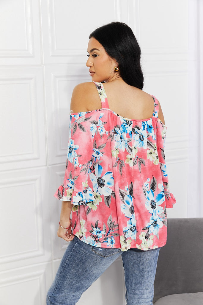 Sew In Love Full Size Fresh Take Floral Cold-Shoulder Top-Timber Brooke Boutique, Online Women's Fashion Boutique in Amarillo, Texas