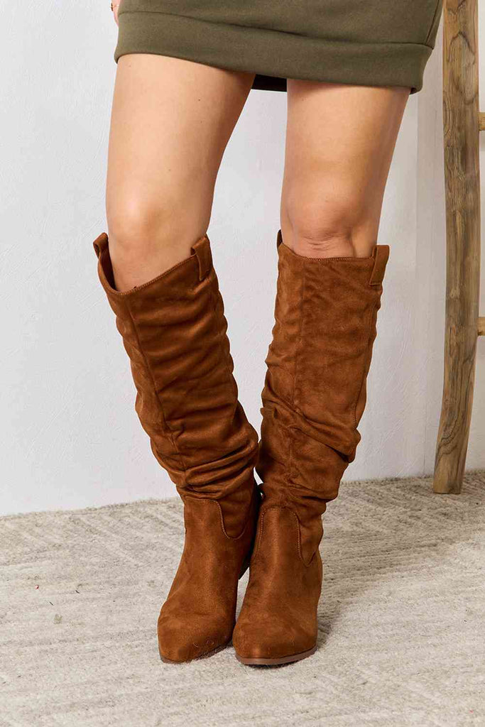 East Lion Corp Block Heel Knee High Boots-Timber Brooke Boutique, Online Women's Fashion Boutique in Amarillo, Texas