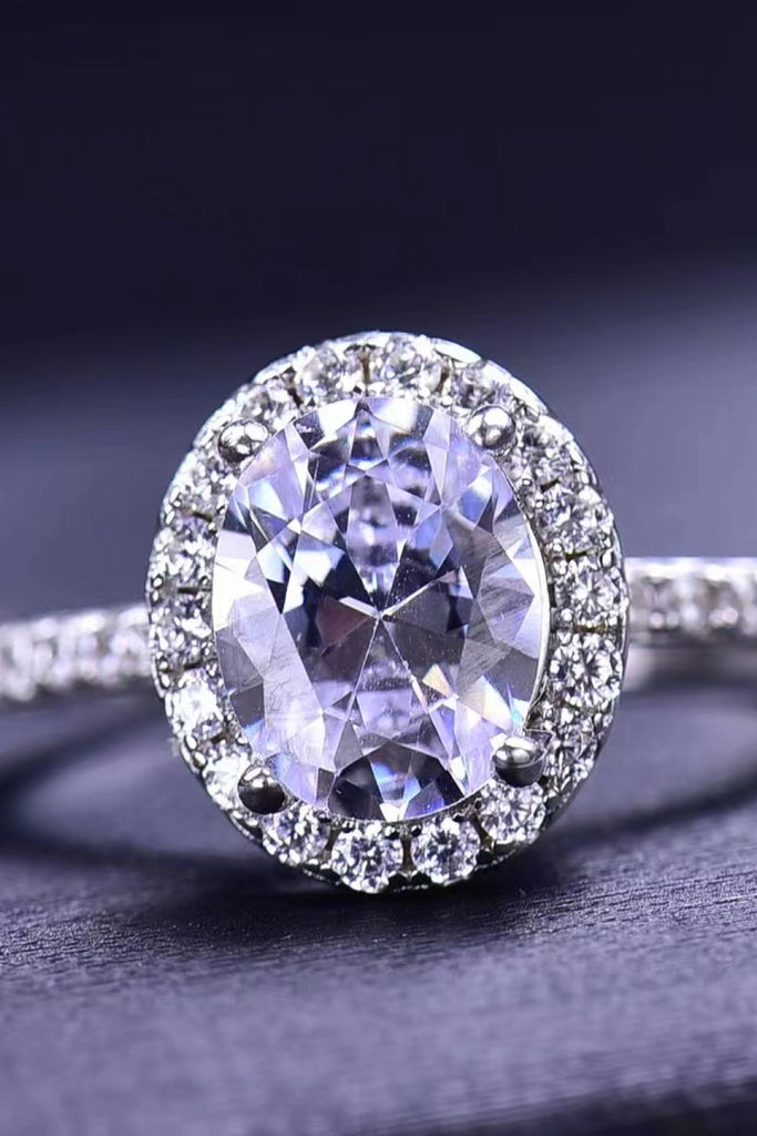 2 Carat Moissanite Platinum-Plated Ring-Timber Brooke Boutique, Online Women's Fashion Boutique in Amarillo, Texas