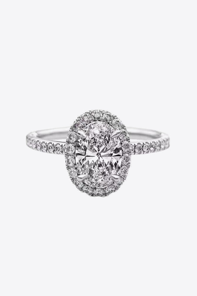 2 Carat Moissanite Platinum-Plated Ring-Timber Brooke Boutique, Online Women's Fashion Boutique in Amarillo, Texas