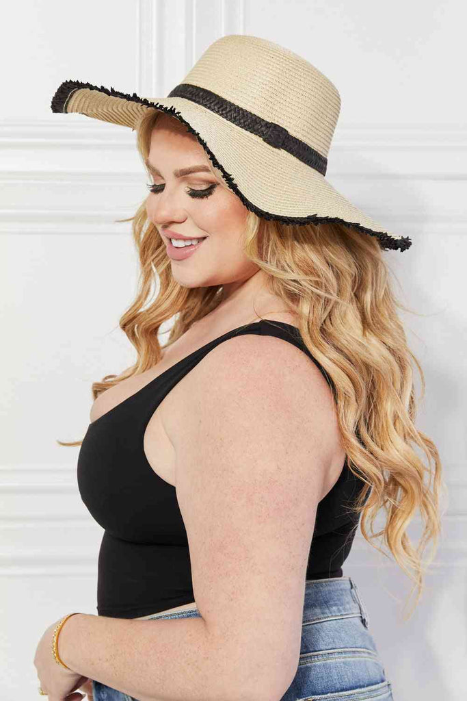 Justin Taylor Bring Me Back Sun Straw Hat in Ivory-Timber Brooke Boutique, Online Women's Fashion Boutique in Amarillo, Texas