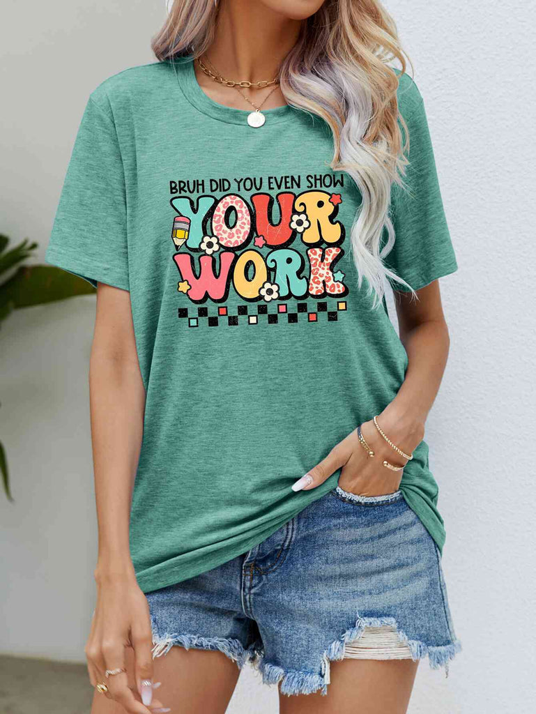 Letter Graphic Short Sleeve T-Shirt-Timber Brooke Boutique, Online Women's Fashion Boutique in Amarillo, Texas
