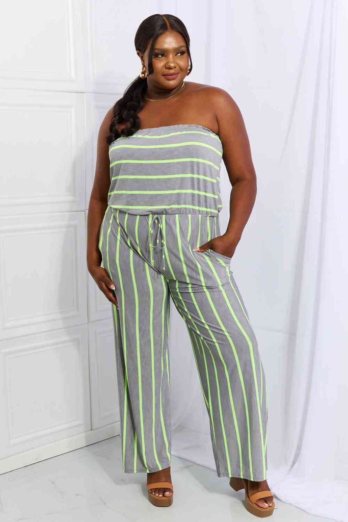 Sew In Love Pop Of Color Full Size Sleeveless Striped Jumpsuit-Timber Brooke Boutique, Online Women's Fashion Boutique in Amarillo, Texas