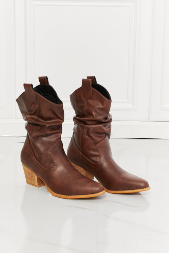 MMShoes Better in Texas Scrunch Cowboy Boots in Brown-Timber Brooke Boutique, Online Women's Fashion Boutique in Amarillo, Texas