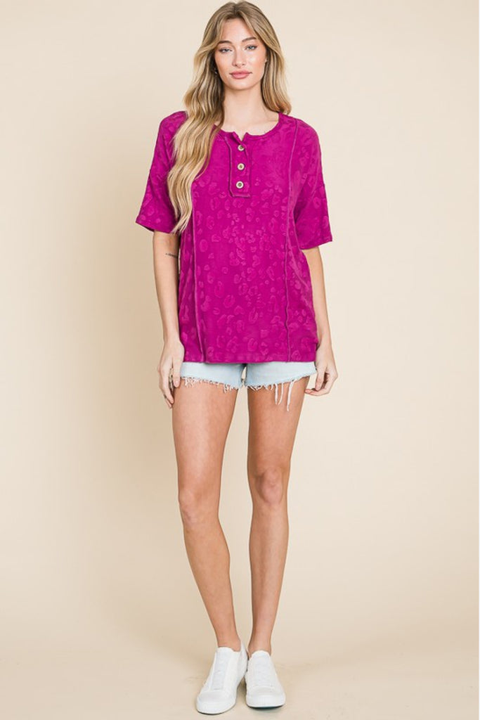 BOMBOM At The Fair Animal Textured Top-Timber Brooke Boutique, Online Women's Fashion Boutique in Amarillo, Texas