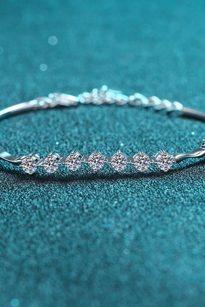Moissanite 925 Sterling Silver Bracelet-Timber Brooke Boutique, Online Women's Fashion Boutique in Amarillo, Texas