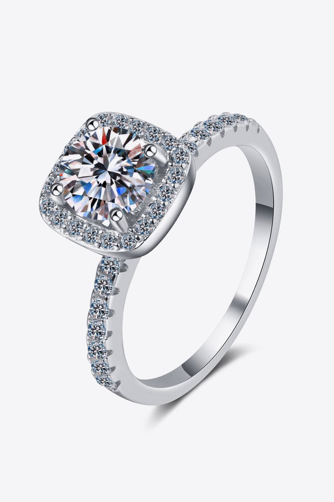 2 Carat Moissanite Square Halo Ring-Timber Brooke Boutique, Online Women's Fashion Boutique in Amarillo, Texas