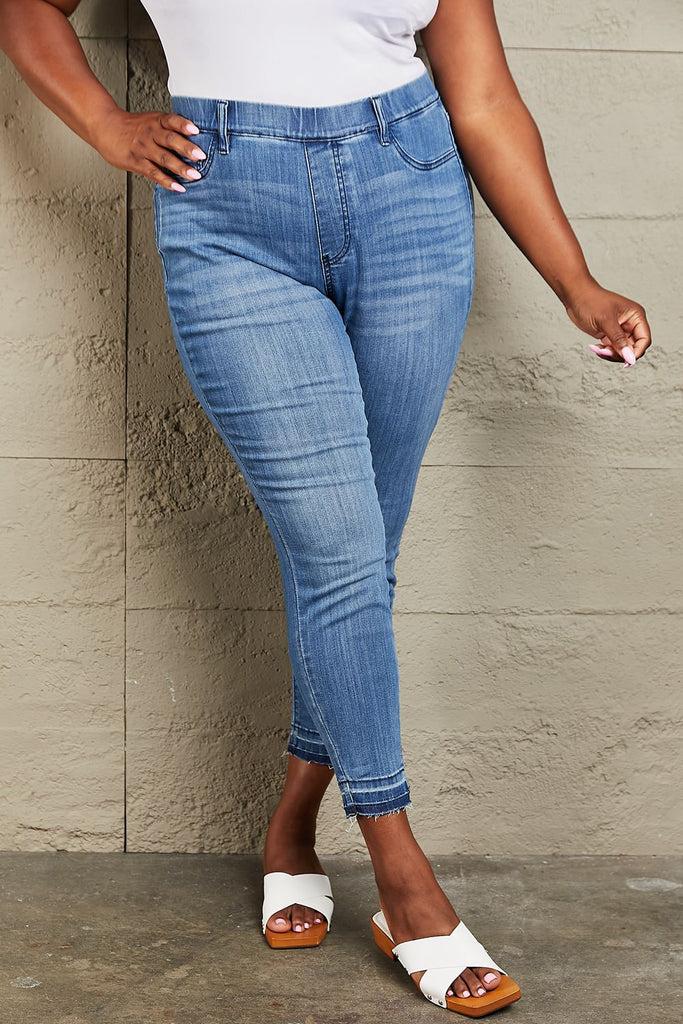 Judy Blue Janavie Full Size High Waisted Pull On Skinny Jeans-Timber Brooke Boutique, Online Women's Fashion Boutique in Amarillo, Texas