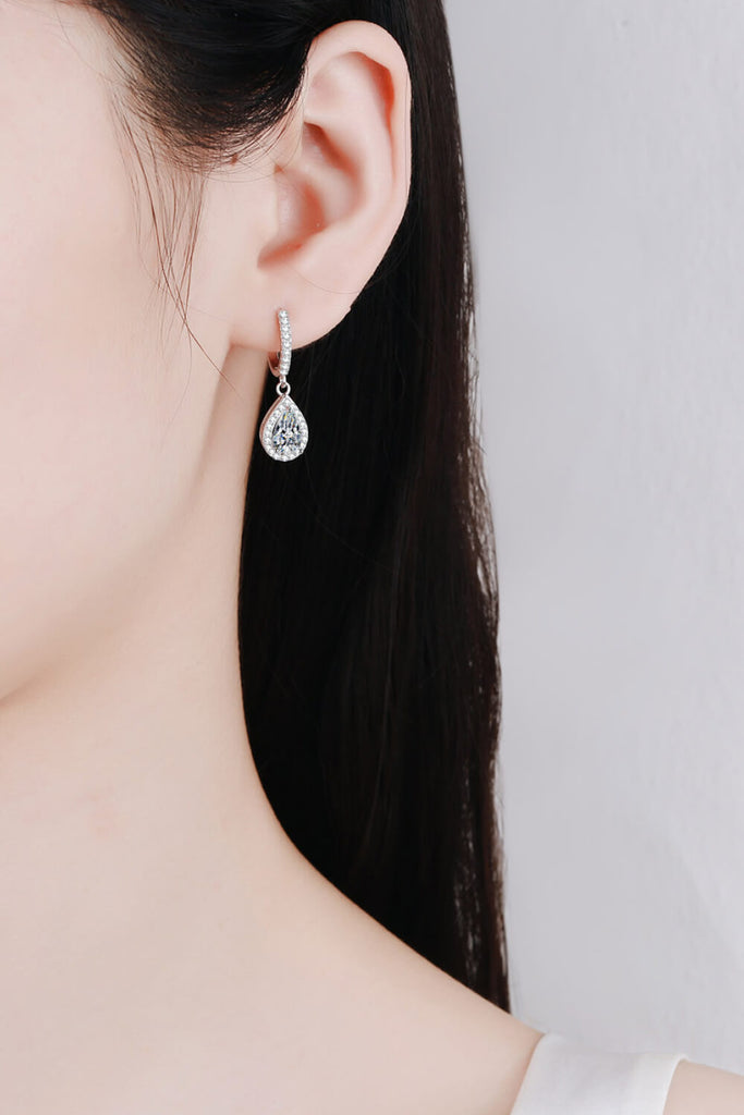 Moissanite Teardrop Earrings-Timber Brooke Boutique, Online Women's Fashion Boutique in Amarillo, Texas