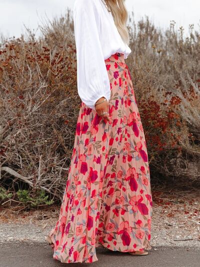 Printed High Waist Pleated Skirt-Timber Brooke Boutique, Online Women's Fashion Boutique in Amarillo, Texas