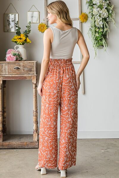 Heimish Full Size Printed Tied Straight Casual Pants-Timber Brooke Boutique, Online Women's Fashion Boutique in Amarillo, Texas