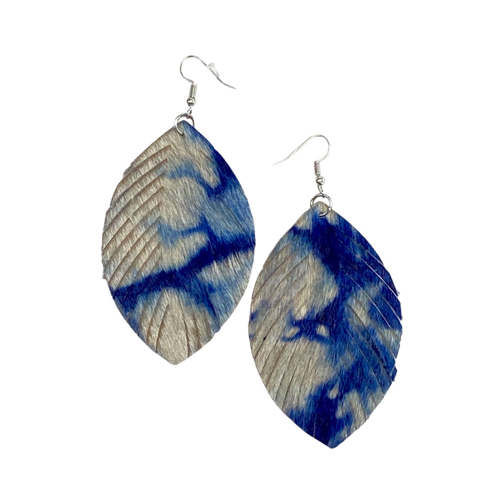 Blue Marble Fringe Earrings-YFW-Timber Brooke Boutique, Online Women's Fashion Boutique in Amarillo, Texas