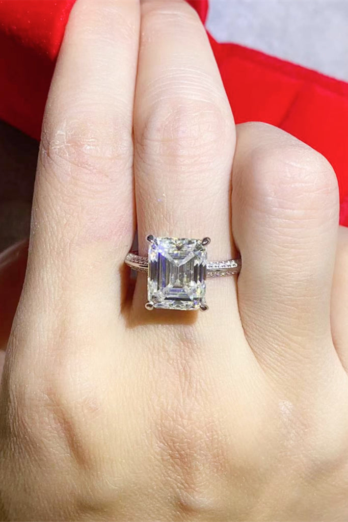 5 Carat Moissanite Platinum-Plated Ring-Timber Brooke Boutique, Online Women's Fashion Boutique in Amarillo, Texas