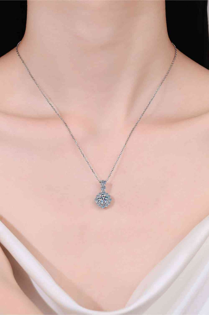 1 Carat Moissanite 925 Sterling Silver Necklace-Timber Brooke Boutique, Online Women's Fashion Boutique in Amarillo, Texas