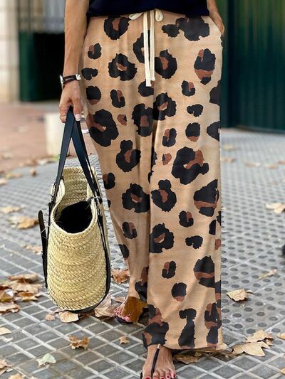 Leopard Wide Leg Pants-Timber Brooke Boutique, Online Women's Fashion Boutique in Amarillo, Texas