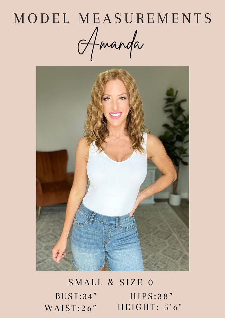 Emily High Rise Cool Denim Pull On Capri Jeans-Womens-Timber Brooke Boutique, Online Women's Fashion Boutique in Amarillo, Texas