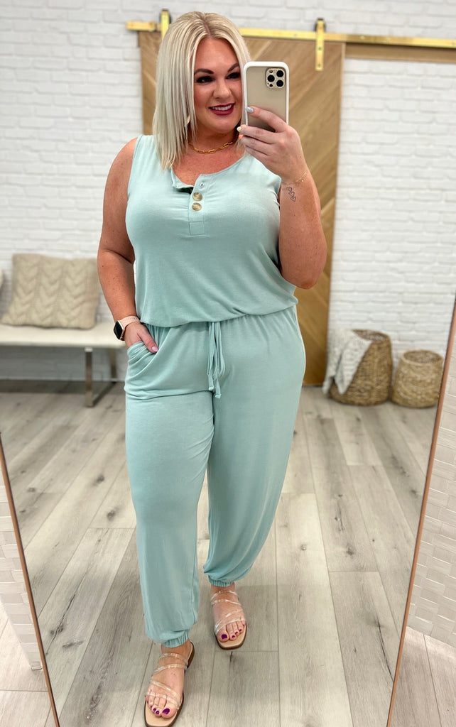Relaxing Weekend Sleeveless Jumpsuit-Womens-Timber Brooke Boutique, Online Women's Fashion Boutique in Amarillo, Texas
