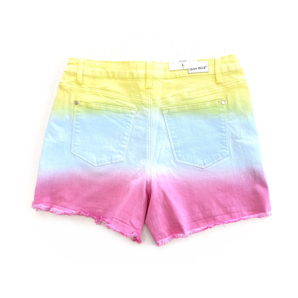 Somewhere Over The Rainbow Judy Blue Shorts-judy blue-Timber Brooke Boutique, Online Women's Fashion Boutique in Amarillo, Texas