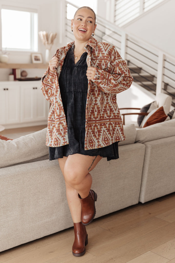 Gather Round Aztec Shacket-Womens-Timber Brooke Boutique, Online Women's Fashion Boutique in Amarillo, Texas