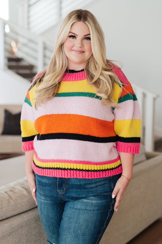 Bright Side Striped Sweater-Womens-Timber Brooke Boutique, Online Women's Fashion Boutique in Amarillo, Texas