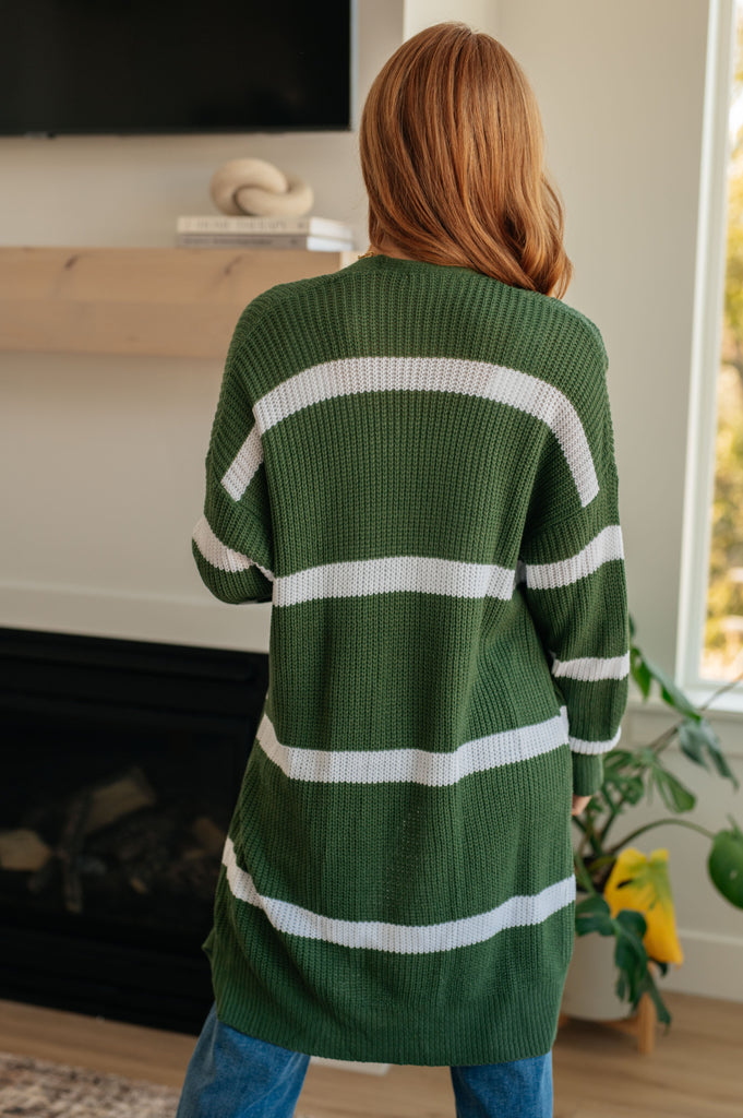 Brighter is Better Striped Cardigan in Green- 11/30/2023-Womens-Timber Brooke Boutique, Online Women's Fashion Boutique in Amarillo, Texas