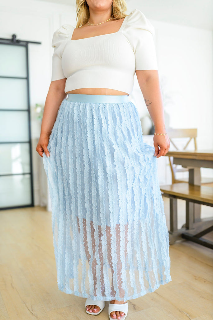 Cascading Ruffles A-Line Skirt-Skirts-Timber Brooke Boutique, Online Women's Fashion Boutique in Amarillo, Texas