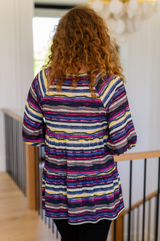 Circle Back Striped V-Neck Top-Womens-Timber Brooke Boutique, Online Women's Fashion Boutique in Amarillo, Texas