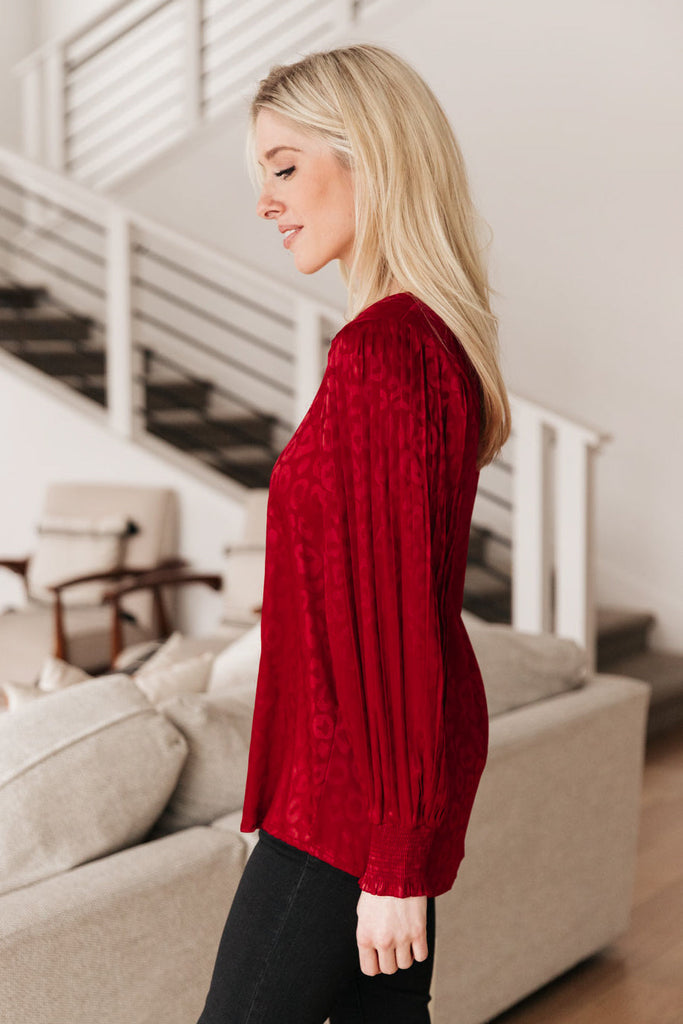 Cityscape Blouse In Burgundy-Womens-Timber Brooke Boutique, Online Women's Fashion Boutique in Amarillo, Texas