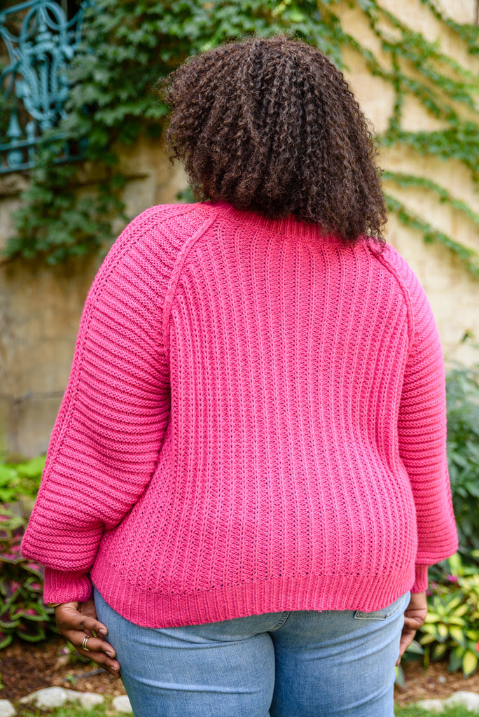 Claim The Stage Knit Sweater In Hot Pink-140 Sweaters-Timber Brooke Boutique, Online Women's Fashion Boutique in Amarillo, Texas