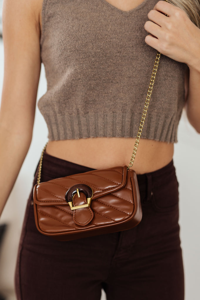Classic Beauty Quilted Clutch in Brown-Womens-Timber Brooke Boutique, Online Women's Fashion Boutique in Amarillo, Texas