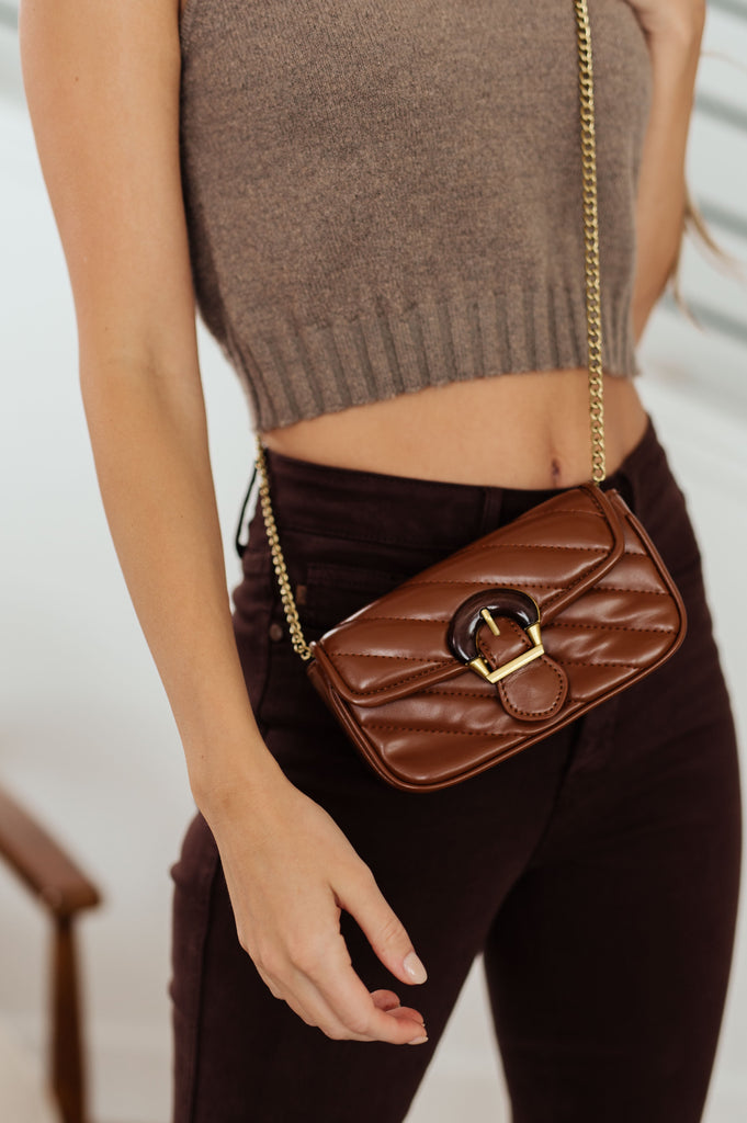 Classic Beauty Quilted Clutch in Brown-Womens-Timber Brooke Boutique, Online Women's Fashion Boutique in Amarillo, Texas