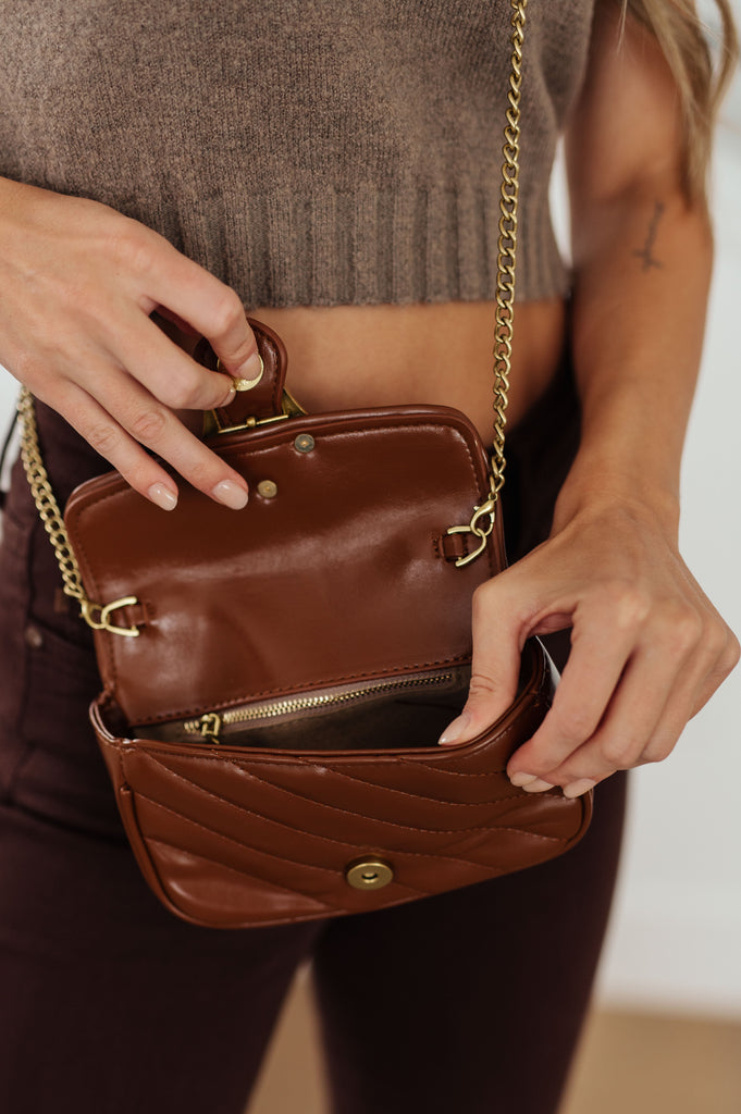 Classic Beauty Quilted Clutch in Brown-Womens-Timber Brooke Boutique, Online Women's Fashion Boutique in Amarillo, Texas