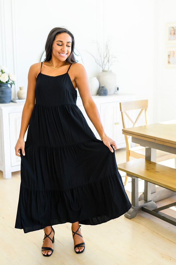 Classically Cool Tiered Maxi Dress-Dresses-Timber Brooke Boutique, Online Women's Fashion Boutique in Amarillo, Texas