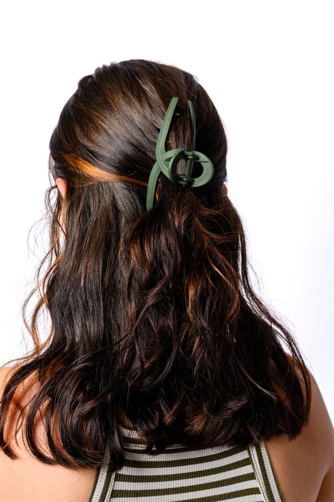 Claw Clip Set of 4 in Forest Green-Womens-Timber Brooke Boutique, Online Women's Fashion Boutique in Amarillo, Texas