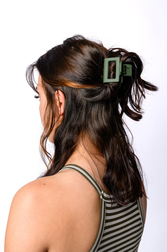 Claw Clip Set of 4 in Forest Green-Womens-Timber Brooke Boutique, Online Women's Fashion Boutique in Amarillo, Texas