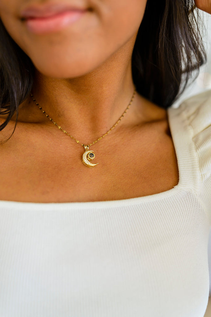 Crescent Moon Necklace-Jewelry-Timber Brooke Boutique, Online Women's Fashion Boutique in Amarillo, Texas