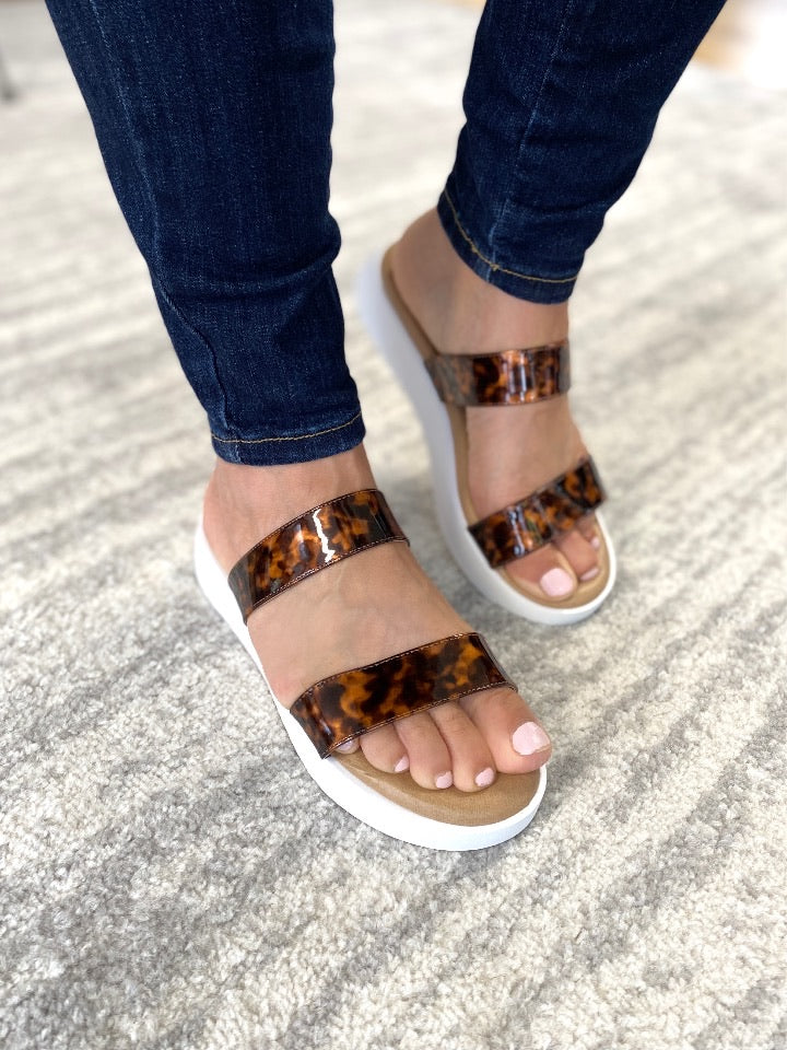 Paddle Board Wedges in Tortoise-Corkys-Timber Brooke Boutique, Online Women's Fashion Boutique in Amarillo, Texas