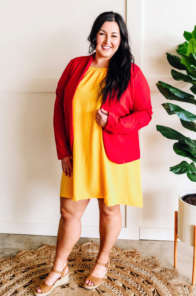 Heart Set On You Blazer In True Red-Timber Brooke Boutique, Online Women's Fashion Boutique in Amarillo, Texas