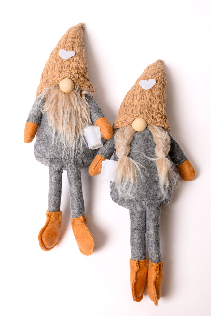 Coffee Lover Gnomes Set of 2 in Beige-Womens-Timber Brooke Boutique, Online Women's Fashion Boutique in Amarillo, Texas