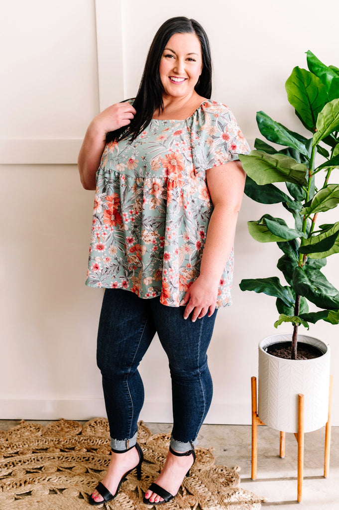 Tea Time Floral Blouse-Timber Brooke Boutique, Online Women's Fashion Boutique in Amarillo, Texas