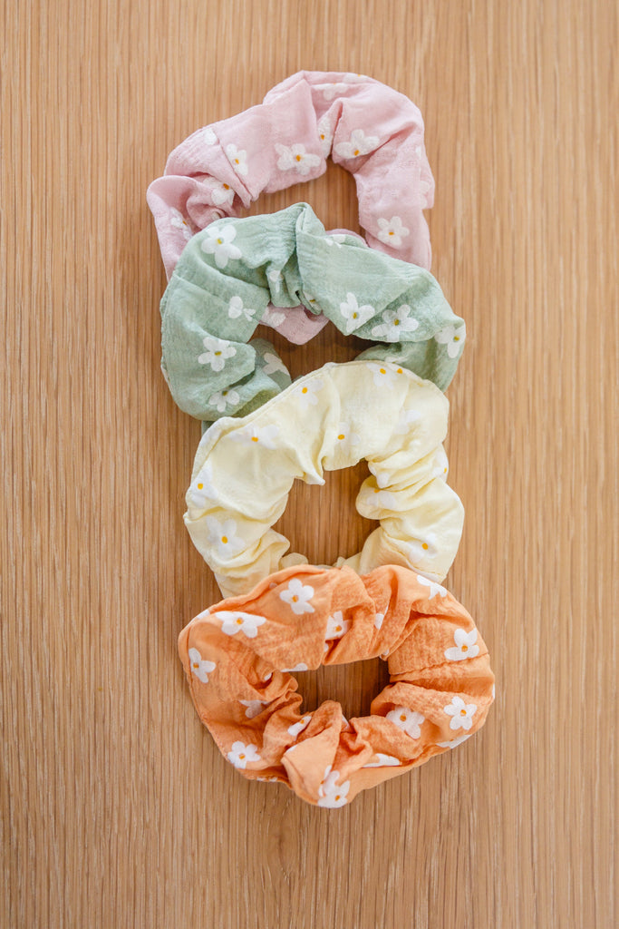 Daisy Day Hair Scrunchies-Womens-Timber Brooke Boutique, Online Women's Fashion Boutique in Amarillo, Texas