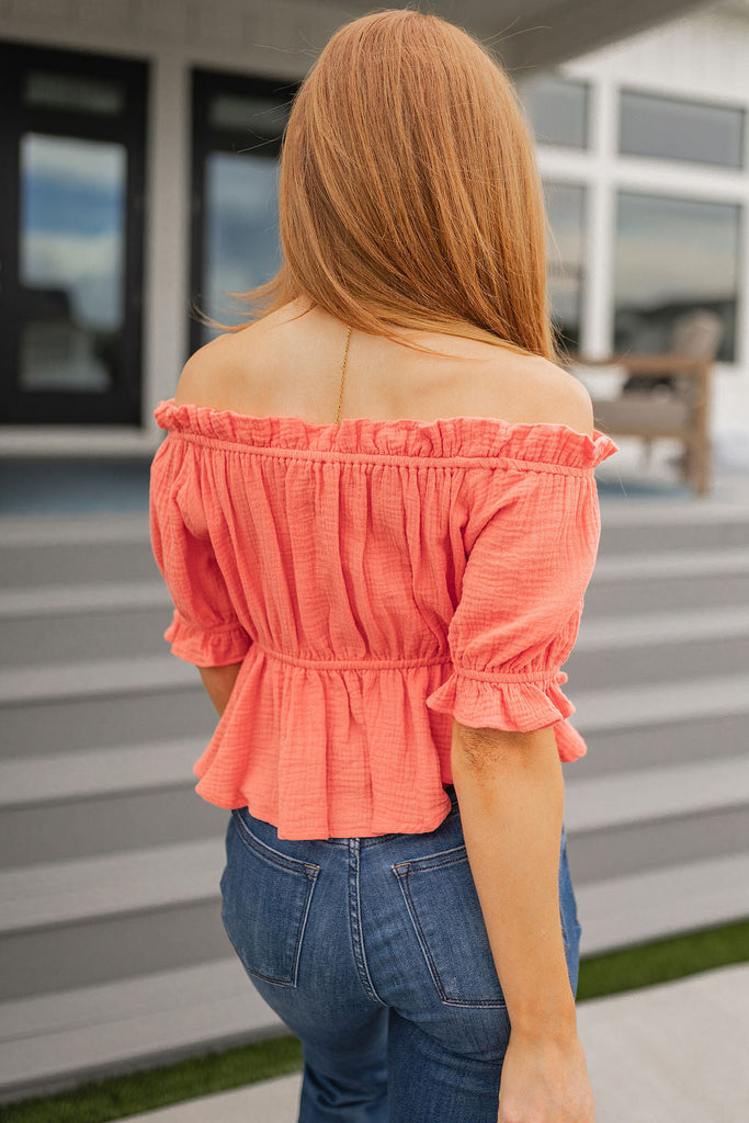 Don't Be Shy Off the Shoulder Blouse-Womens-Timber Brooke Boutique, Online Women's Fashion Boutique in Amarillo, Texas