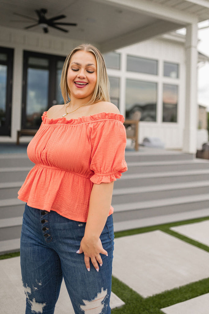 Don't Be Shy Off the Shoulder Blouse-Womens-Timber Brooke Boutique, Online Women's Fashion Boutique in Amarillo, Texas