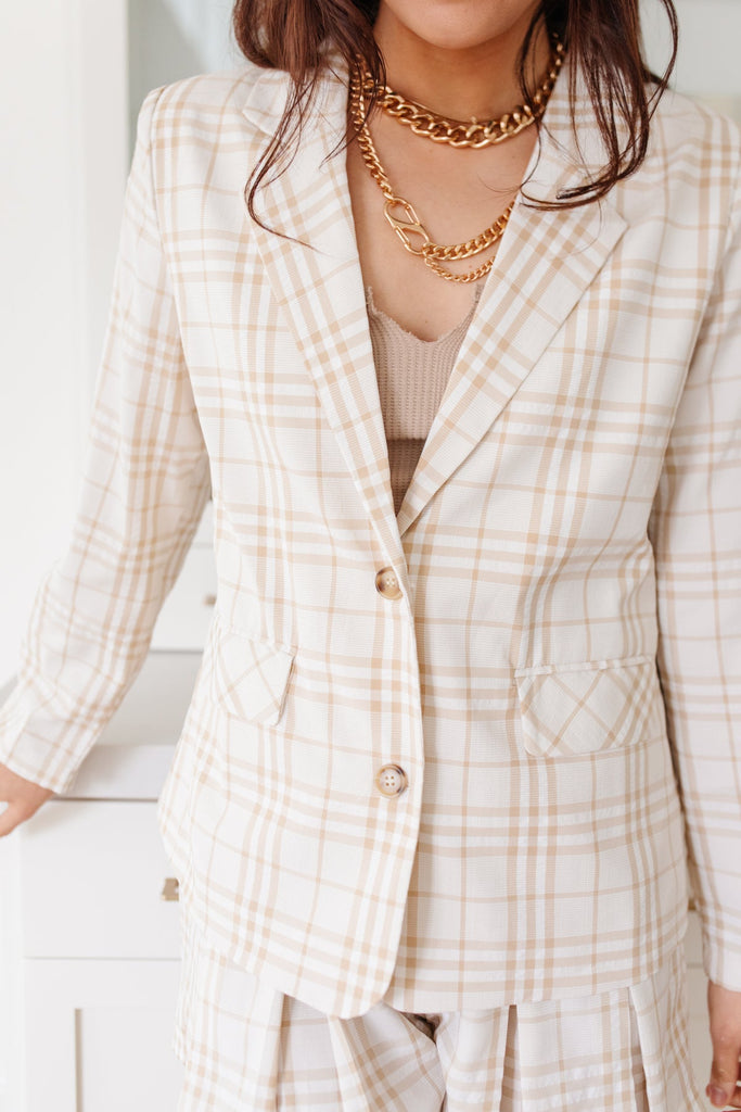 Dressed in Plaid Blazer-Womens-Timber Brooke Boutique, Online Women's Fashion Boutique in Amarillo, Texas