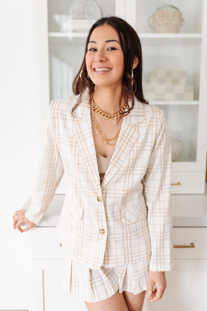 Dressed in Plaid Blazer-Womens-Timber Brooke Boutique, Online Women's Fashion Boutique in Amarillo, Texas