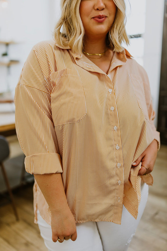 Easy On The Eyes Striped Button Up-Womens-Timber Brooke Boutique, Online Women's Fashion Boutique in Amarillo, Texas